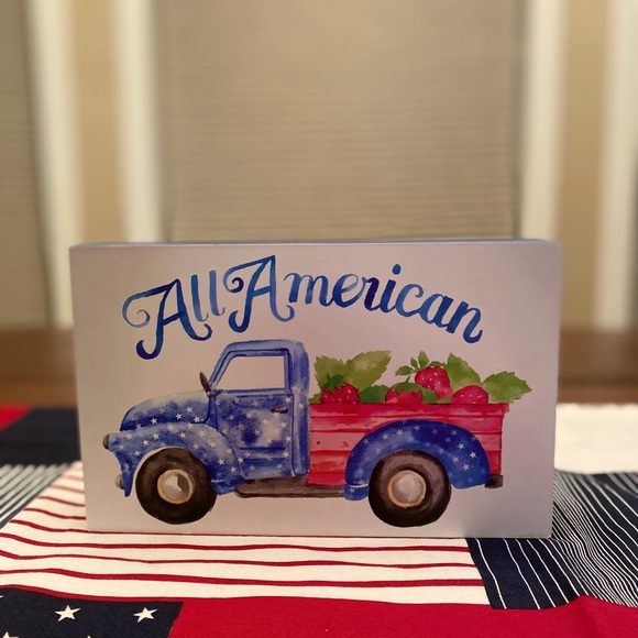 Patriotic Farmhouse Strawberry Truck Sign & Patriotic Strawberry Truck Notepad - Picture 3 of 16